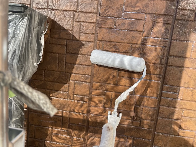 草加市　サイディング外壁塗装工事　クリア塗装